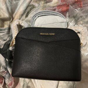 NWT Michael Kors Black Crossbody Bag – Medium Size, Gold Logo